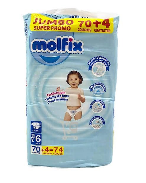 MOLFIX COUCHE XL 70+8 JUMBO *2
